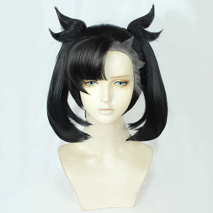 PM PM Sword And Shield Marnie Black Grey Cosplay Wig