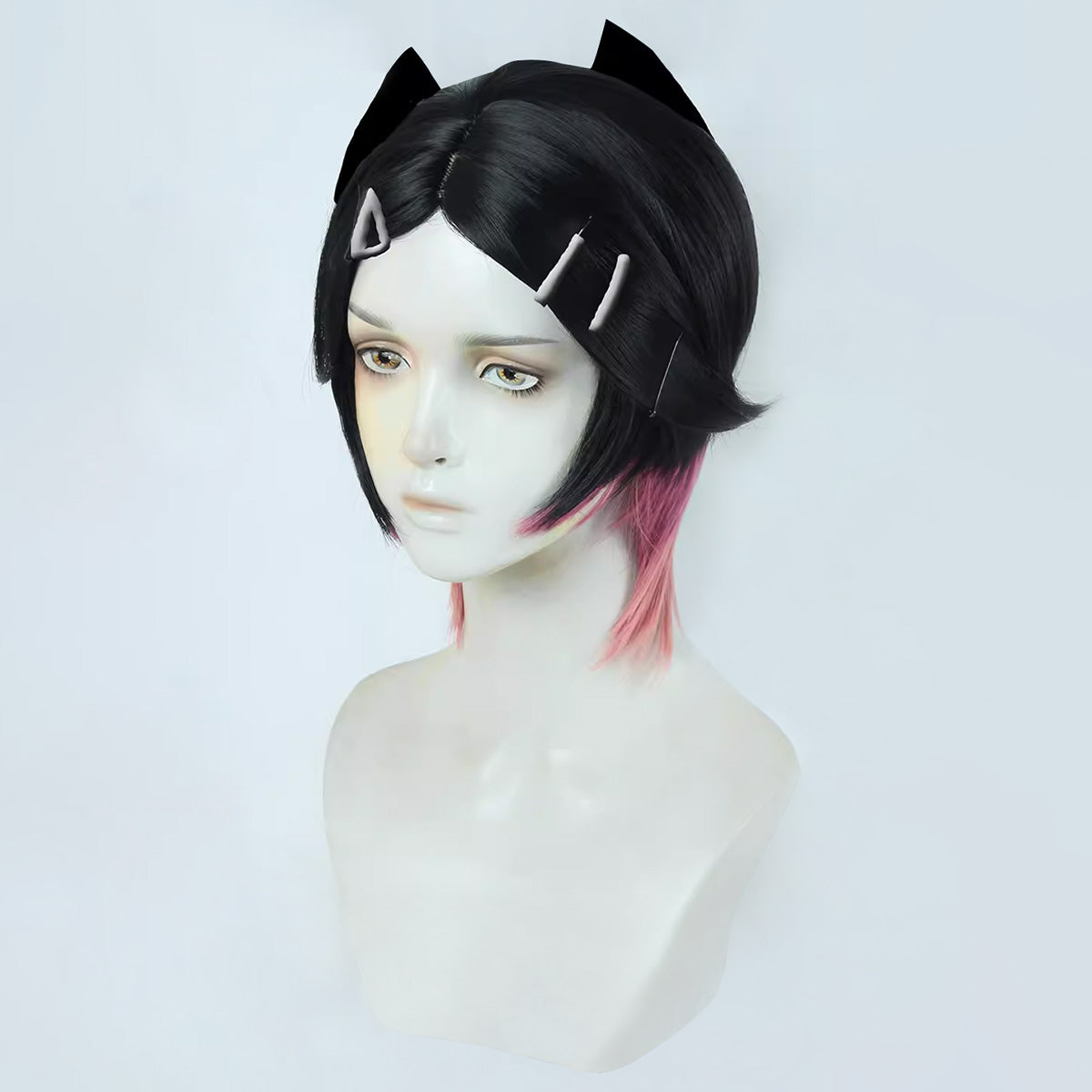 Valorant Clove Black Purple Cosplay Wig