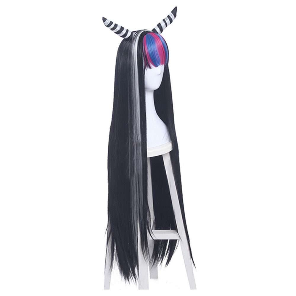 Danganronpa 2: Goodbye Despair Ibuki Mioda Black Cosplay Wig - Wig + Horn