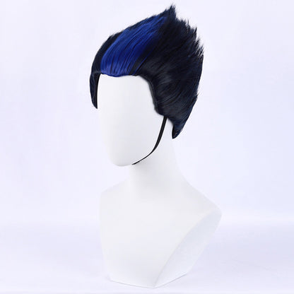 Valorant Yoru Black Blue Cosplay Wig