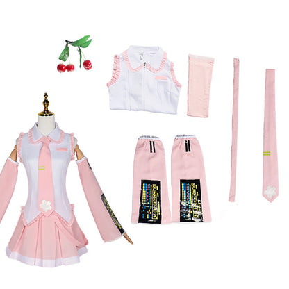 Vocaloid Hatsune Pink Miku Game Halloween Dress Cosplay Costume