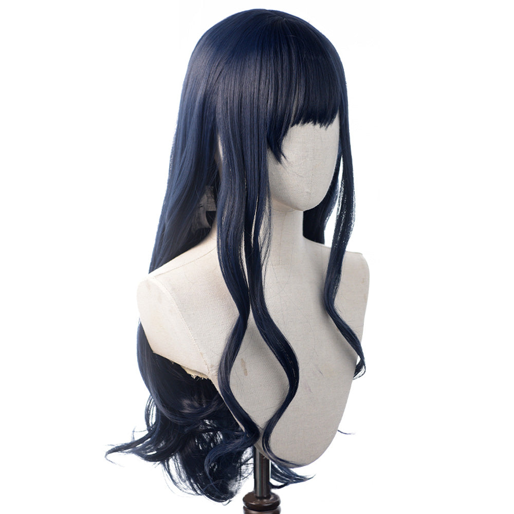 Final Fantasy XIV Shadowbringers 5.0 FF14 Boss Gaia Black Blue Cosplay Wig