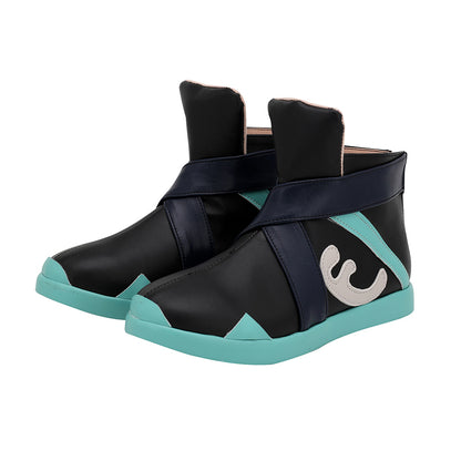 Valorant Jett Black Blue Cosplay Shoes