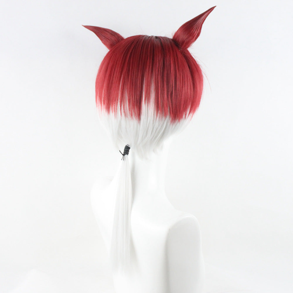 Final Fantasy XIV The Crystal Exarch G'raha Tia Red White Cosplay Wig - Wig + Ears