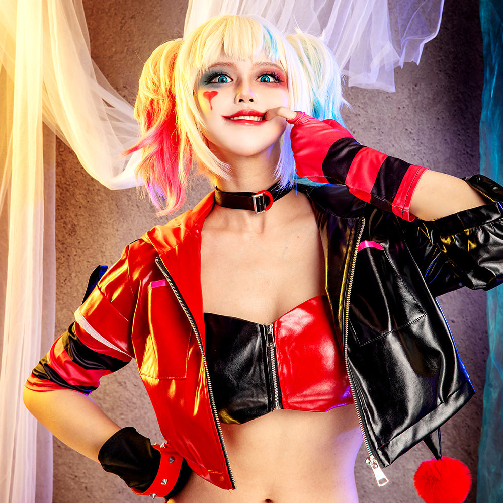 DC Comics Rot Weiß & Schwarz: Harley Quinn Cosplay Kostüm