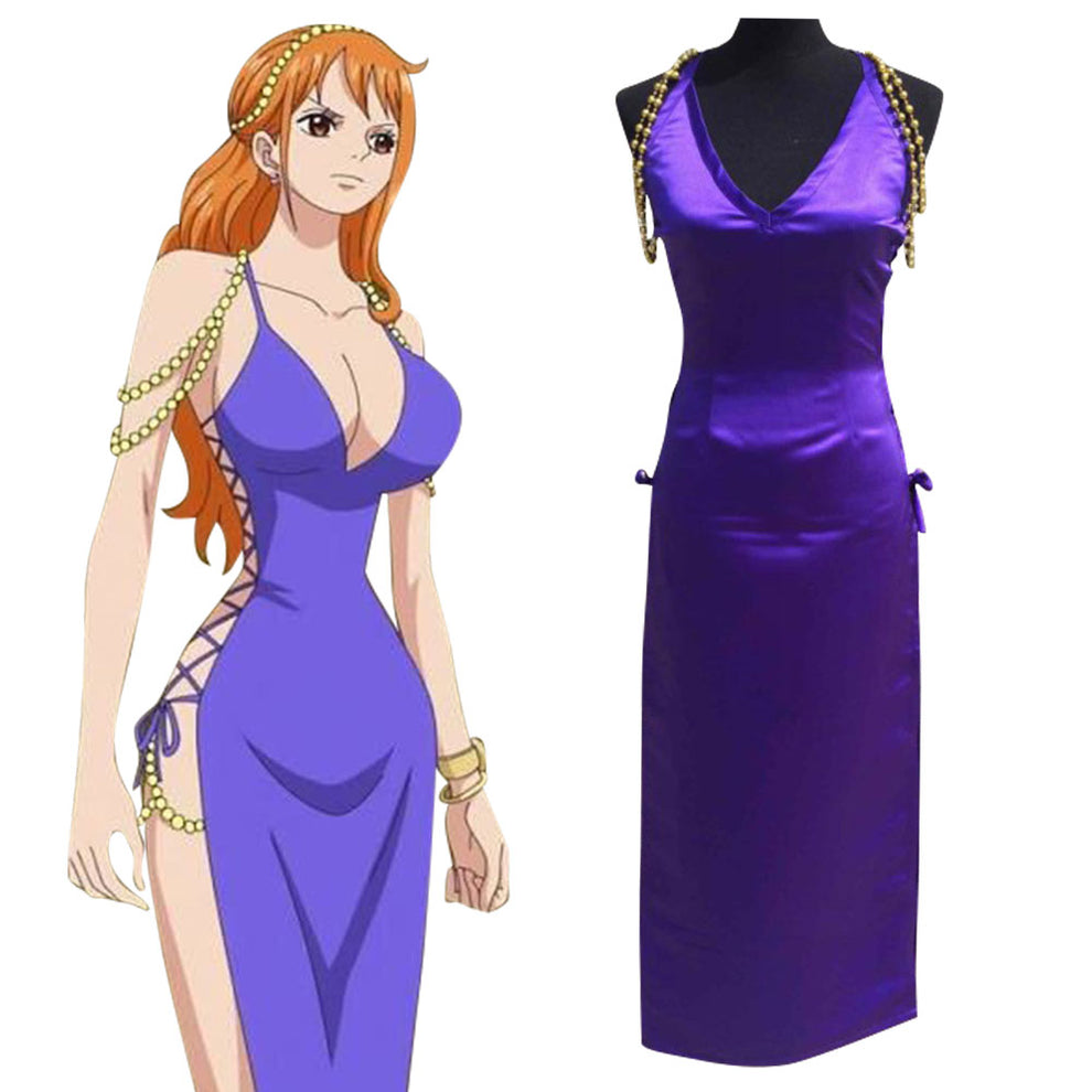 One Piece Nami Zou Island Purple Dress Cosplay Costume Gcosplay 