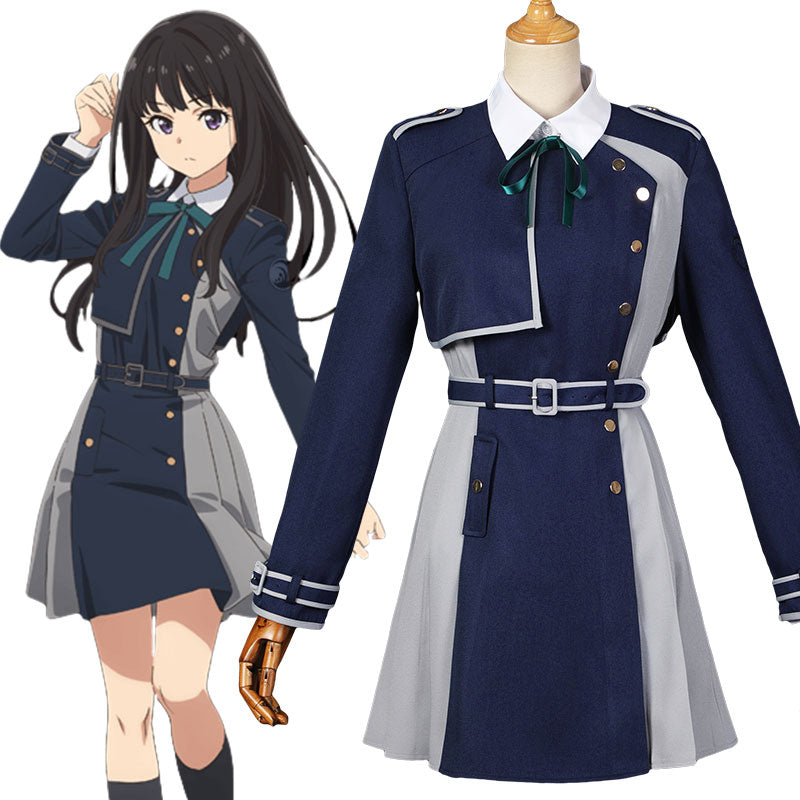 Lycoris Recoil Takina Inoue Blue Uniform Cosplay Costume