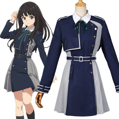 Lycoris Recoil Takina Inoue Costume Cosplay Uniforme Bleu