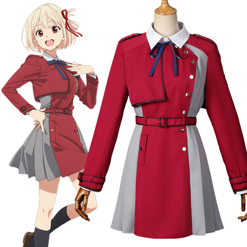 Lycoris Recoil Chisato Nishikigi Red Uniform Cosplay Costume