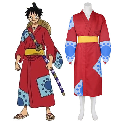 One Piece Monkey D. Luffy Kimono yukata Cosplay Cosplay Costume