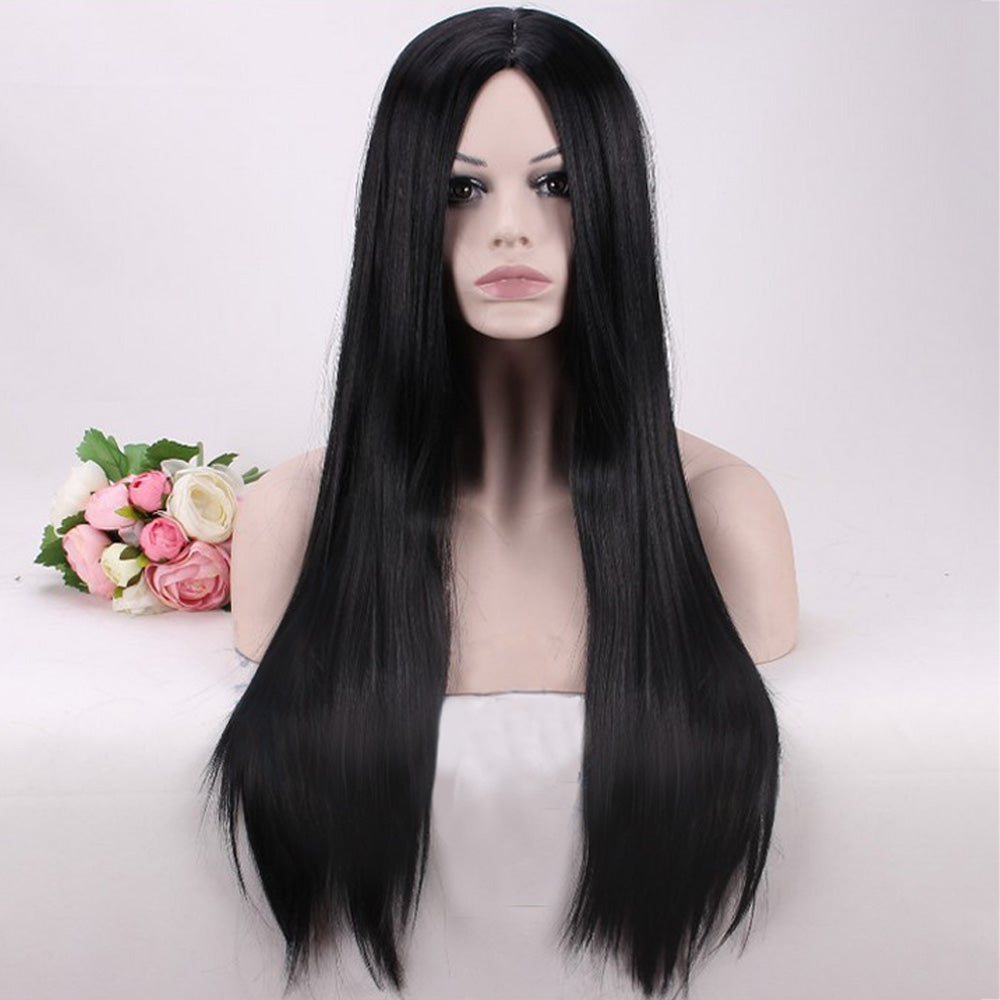 The Addams Family Morticia Addams Black Cosplay Wig