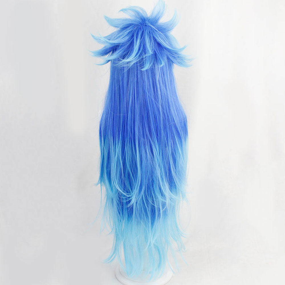 Disney Twisted Wonderland Idia Shroud - Peluca de cosplay azul
