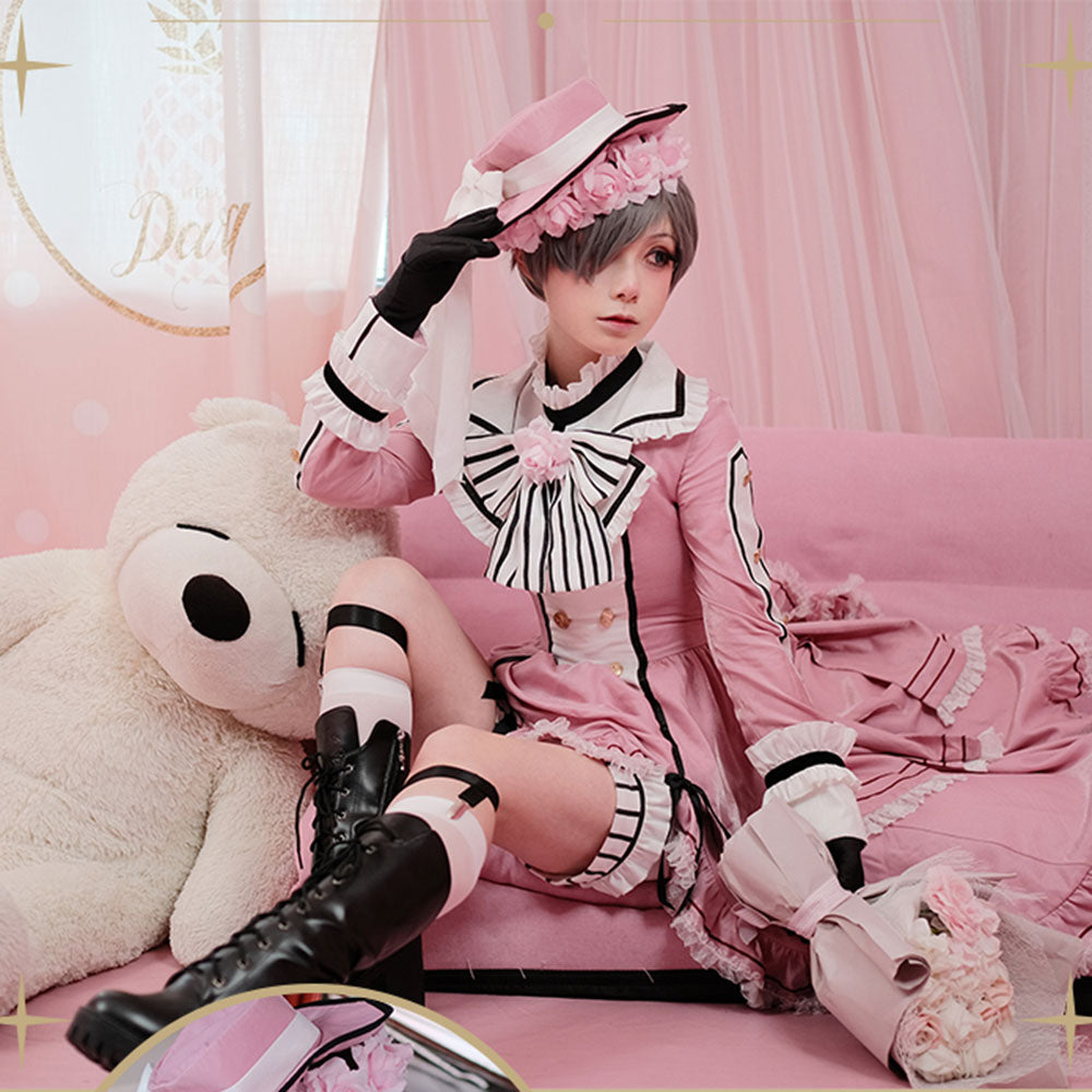 Black Butler Ciel Phantomhive Pink Halloween Cosplay Costume