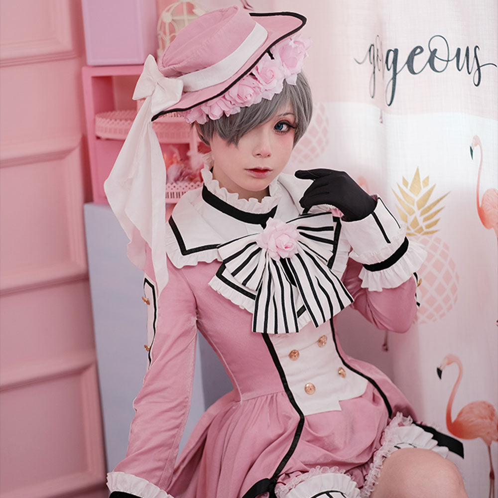 Black Butler Ciel Phantomhive Pink Halloween Cosplay Costume