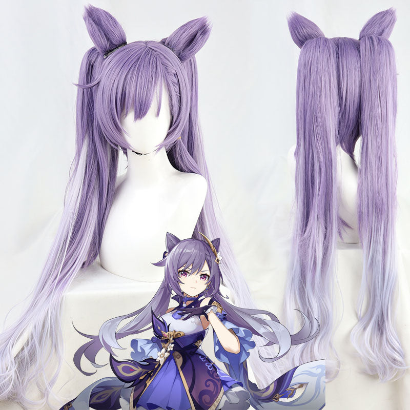 Keqing from Genshin Impact Halloween Purple Cosplay Wig