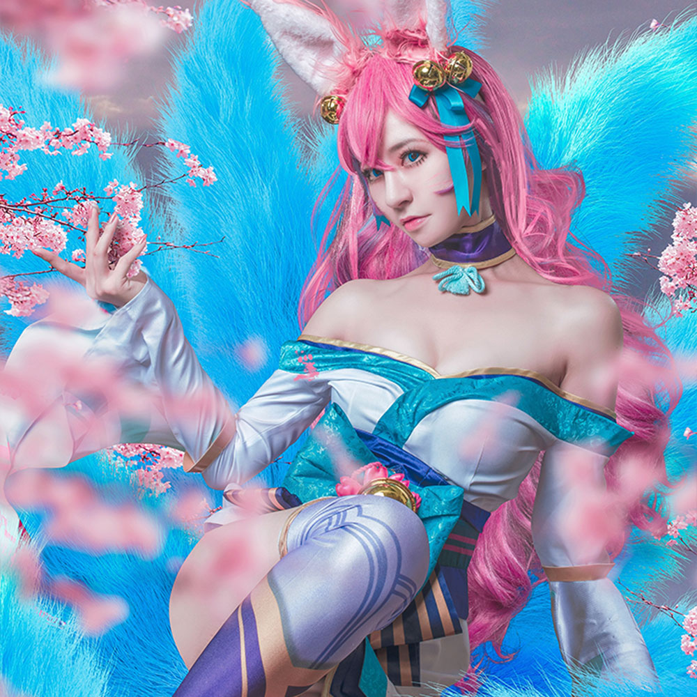 League of Legends LOL Spirit Blossom Ahri Halloween Cosplay Costume