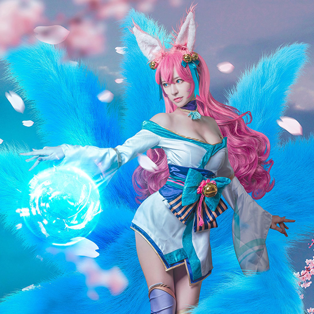 League of Legends LOL Spirit Blossom Ahri Halloween Cosplay Costume