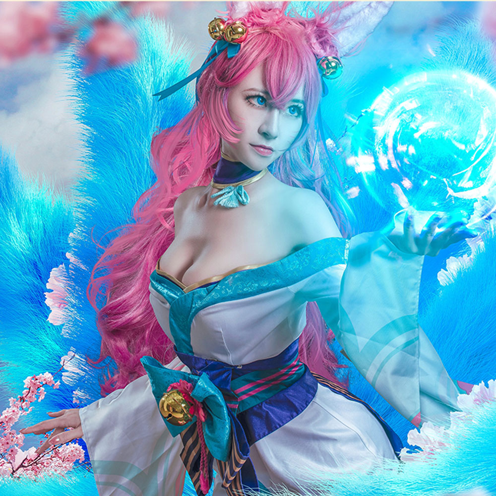 League of Legends LOL Spirit Blossom Ahri Halloween Cosplay Costume