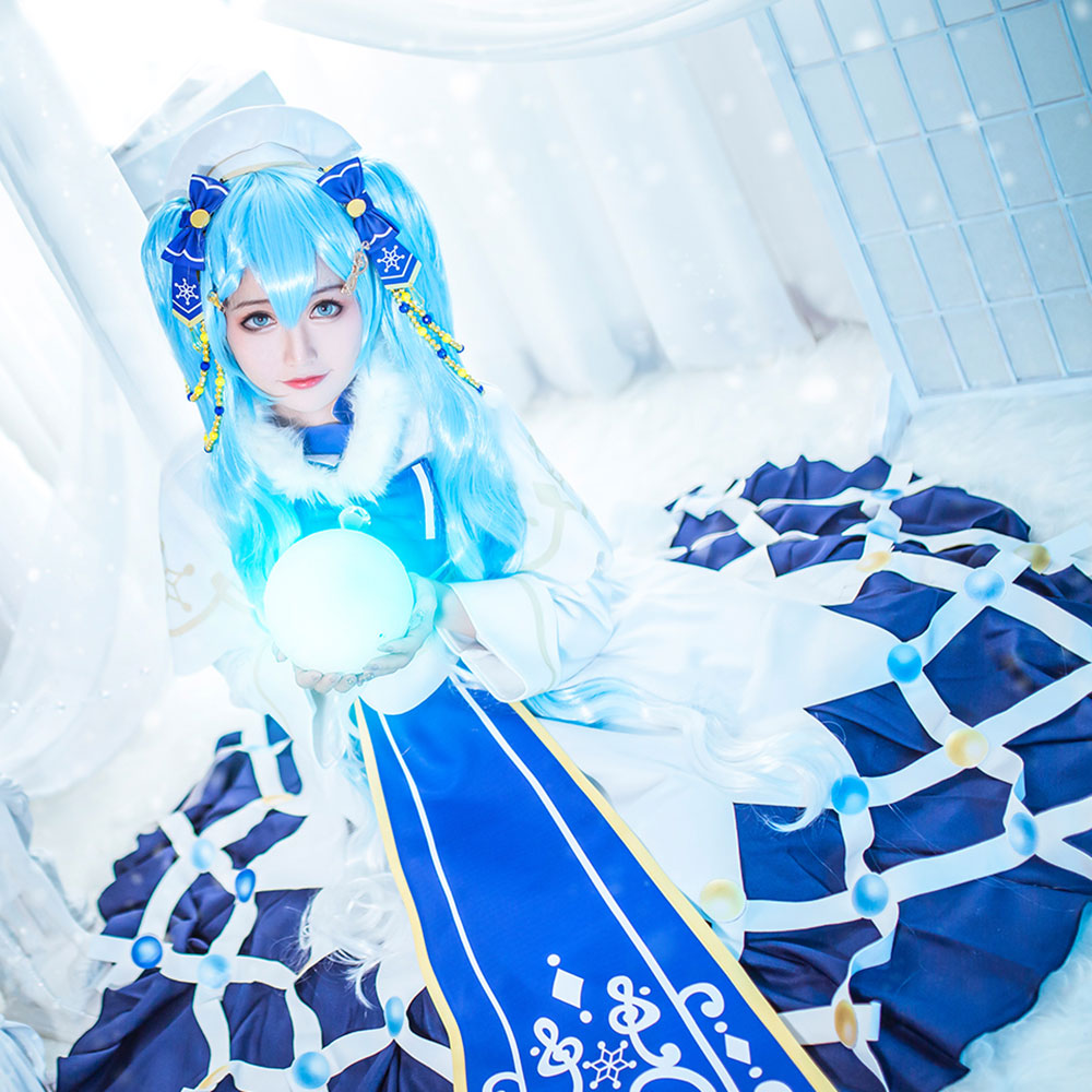 Vocaloid 2021 Snow Miku Hatsune Miku Halloween Cosplay Costume – Gcosplay